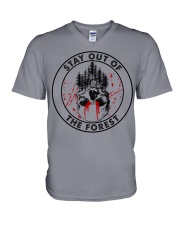 STAY OUT OF THE FOREST V-Neck T-Shirt tile