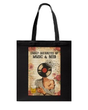 EASILY DISTRACTED BY MUSIC AND BEER Tote Bag tile