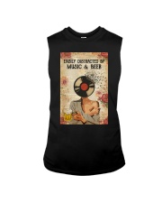 EASILY DISTRACTED BY MUSIC AND BEER Sleeveless Tee tile
