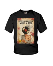 EASILY DISTRACTED BY MUSIC AND BEER Youth T-Shirt tile