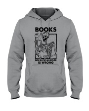 BOOKS BECAUSE MURDER IS WRONG Hooded Sweatshirt tile