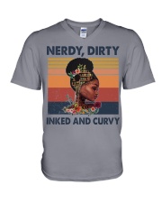 BOOK - AFRO GIRL - NERDY DIRTY V-Neck T-Shirt tile