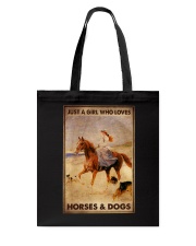 JUST A GIRL WHO LOVES HORSES AND DOGS Tote Bag tile