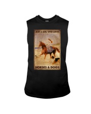 JUST A GIRL WHO LOVES HORSES AND DOGS Sleeveless Tee tile