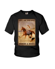 JUST A GIRL WHO LOVES HORSES AND DOGS Youth T-Shirt tile