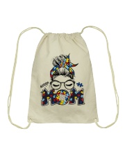 AUTISM MOM Drawstring Bag tile