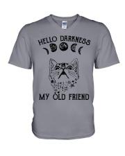 HELLO DARKNESS MY OLD FRIEND V-Neck T-Shirt tile