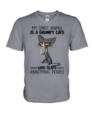 MY SPIRIT ANIMAL IS A GRUMPY CATS V-Neck T-Shirt tile