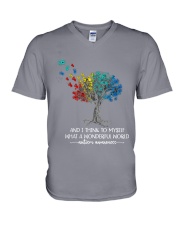 AND I THINK TO MYSELF WHAT A WONDERFUL WORLD V-Neck T-Shirt tile
