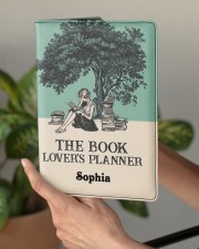 THE BOOK LOVER'S PLANNER - CUSTOM NAME Medium - Leather Notebook aos-medium-leather-notebook-lifestyle-front-03