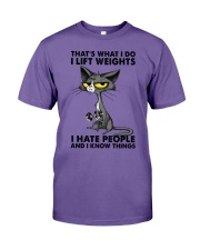 THAT'S WHAT I DO I LEFT WEIGHTS I HATE PEOPLE Premium Fit Mens Tee tile