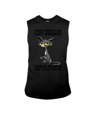 THAT'S WHAT I DO I LEFT WEIGHTS I HATE PEOPLE Sleeveless Tee tile