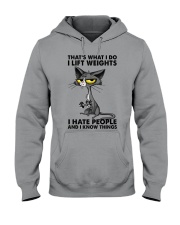 THAT'S WHAT I DO I LEFT WEIGHTS I HATE PEOPLE Hooded Sweatshirt tile