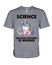 SCIENCE BECAUSE MURDER IS WRONG V-Neck T-Shirt tile