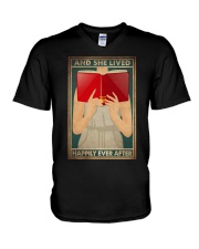 AND SHE LIVED HAPPILY EVER AFFTER V-Neck T-Shirt tile