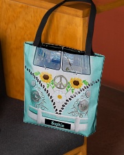 Hippie Bus Leather Pattern Print Custom Name All-over Tote aos-all-over-tote-lifestyle-front-02