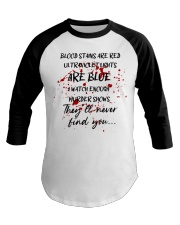 BLOOD STAINS ARE RED Baseball Tee tile
