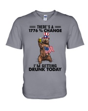 THERE'S A 1776 CHANGE I'M GETTING DRUNK TODAY V-Neck T-Shirt tile