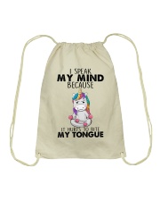 I SPEAK MY MIND BECAUSE IT HURT TO BITE MY TOUNGE Drawstring Bag tile