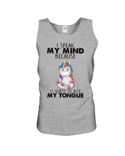 I SPEAK MY MIND BECAUSE IT HURT TO BITE MY TOUNGE Unisex Tank tile