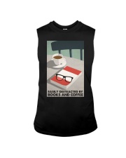 EASILY DISTRACTED BY BOOKS AND COFFEE Sleeveless Tee tile