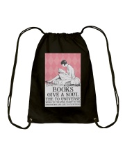 BOOKS GIVE A SOUL PINK PATTERN Drawstring Bag tile