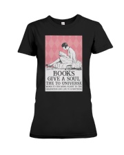 BOOKS GIVE A SOUL PINK PATTERN Premium Fit Ladies Tee tile