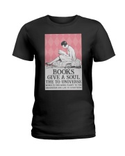 BOOKS GIVE A SOUL PINK PATTERN Ladies T-Shirt tile
