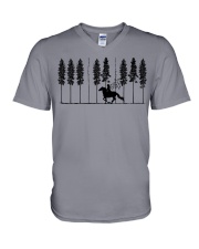 HORSE RACING MUSIC FOREST V-Neck T-Shirt tile