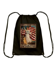 SHE'S A GOOD GIRL LOVES HER DOGS AND AMERICA TOO Drawstring Bag tile