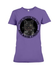 I LIKE TATTOOS AND CATS Premium Fit Ladies Tee tile
