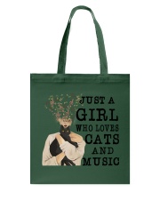 JUST A GIRL WHO LOVES CATS AND MUSIC Tote Bag tile
