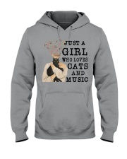 JUST A GIRL WHO LOVES CATS AND MUSIC Hooded Sweatshirt tile