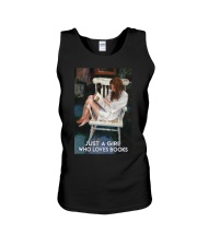 JUST A GIRL WHO LOVES BOOKS Unisex Tank tile