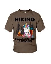 HIKING BECAUSE MURDER IS WRONG Youth T-Shirt tile