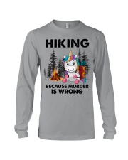 HIKING BECAUSE MURDER IS WRONG Long Sleeve Tee tile
