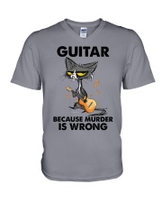 GUITAR BECAUSE MURDER IS WRONG V-Neck T-Shirt tile