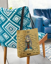 Yoga Girl Leather Pattern Print Custom Name All-over Tote aos-all-over-tote-lifestyle-front-01