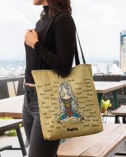 Yoga Girl Leather Pattern Print Custom Name All-over Tote aos-all-over-tote-lifestyle-front-04