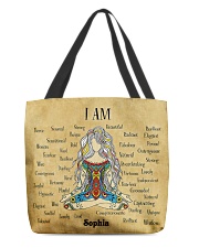 Yoga Girl Leather Pattern Print Custom Name All-over Tote back