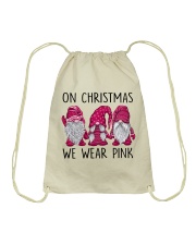 ON CHRISTMAS WE WEAR PINK Drawstring Bag tile