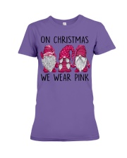 ON CHRISTMAS WE WEAR PINK Premium Fit Ladies Tee tile