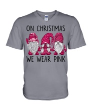 ON CHRISTMAS WE WEAR PINK V-Neck T-Shirt tile