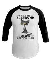 MY SPIRIT ANIMAL IS A GRUMPY CAT Baseball Tee tile
