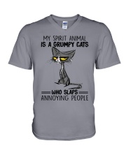 MY SPIRIT ANIMAL IS A GRUMPY CAT V-Neck T-Shirt tile