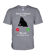 SORRY I MISSED YOUR CALL V-Neck T-Shirt tile