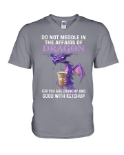 DO NOT MEDDLE IN THE AFFAIRS OF DRAGON V-Neck T-Shirt tile