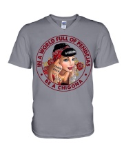 IN A WORLD FULL OF PENDEJAS BE A CHIGONA V-Neck T-Shirt tile