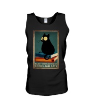 EASILY DISTRACTED BY BOOKS AND CATS Unisex Tank tile