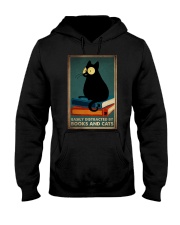 EASILY DISTRACTED BY BOOKS AND CATS Hooded Sweatshirt tile